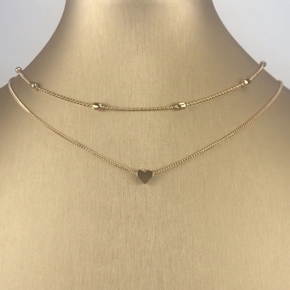 ⚜️𝟯𝟬%𝗢𝗙𝗙 𝗯𝘂𝗻𝗱𝗹𝗲𝘀 𝟯+⚜️ NEW 2 Layered Tiny Heart Charm Beaded Choker - Picture 8 of 15
